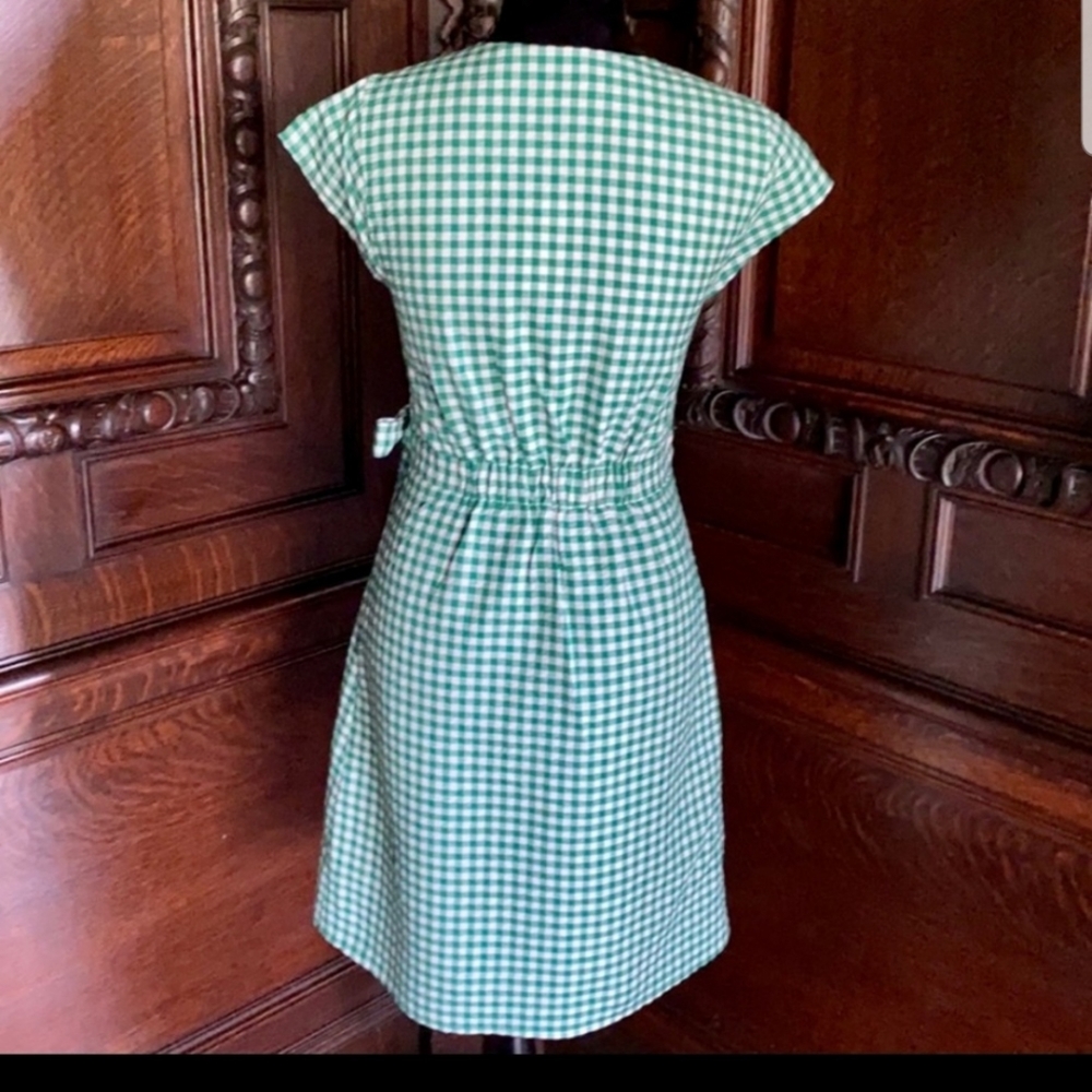 Banana Republic Green White Gingham Check Wrap ♥ - Picture 3 of 8